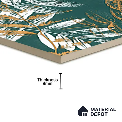 Floral Wall Tile TL 07249 C Plana 8007 GLM (Gold) 1 ft x 1 ft Ceramic Matte Finish - 9 mm  | 2 mm Spacer is Mandatory | Please Expect a Slight Variation of Pattern (Sample)